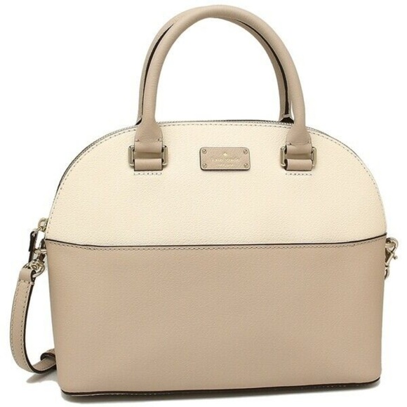 KATE SPADE Carli Leather Handbag Bag ~ Warm Beige - Picture 2 of 8